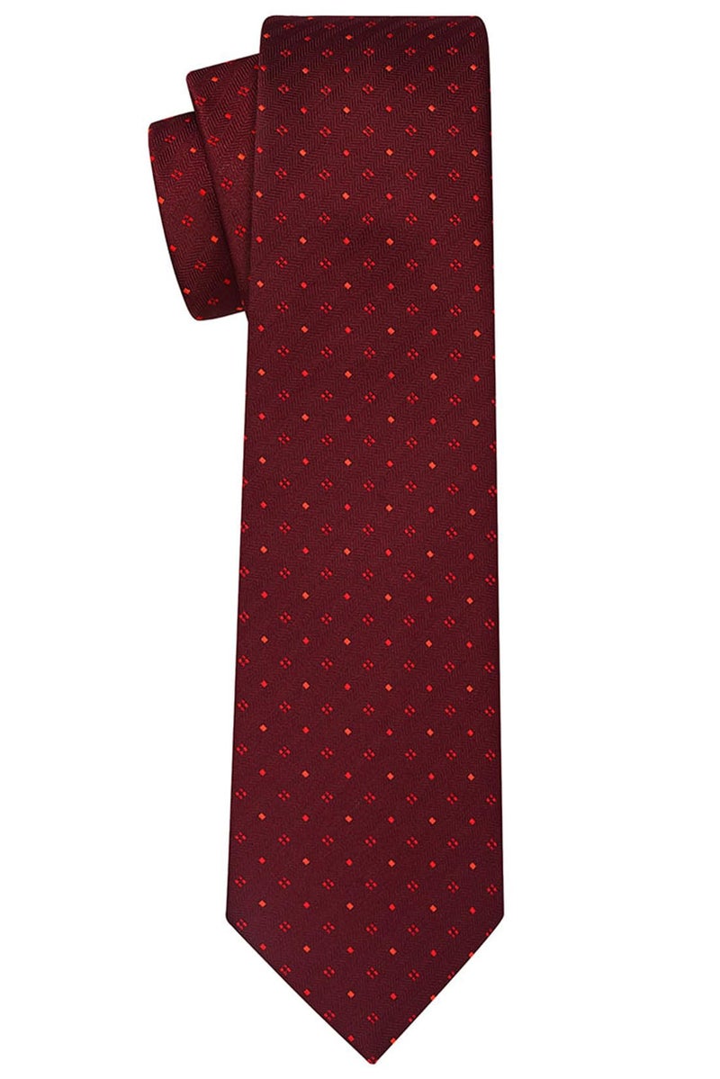 KissTies Mens Burgundy Red Necktie Festive Ties for Men - Image 3